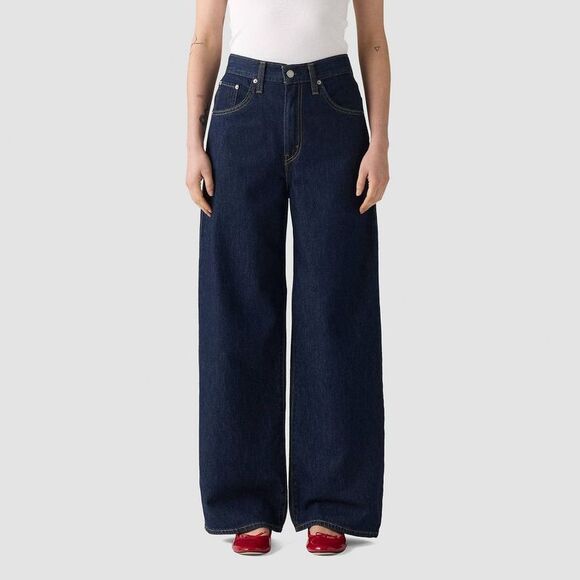 Levi's Pants - Levi's Women's Wide Leg Jeans in Dark Indigo with Contrast Stitching